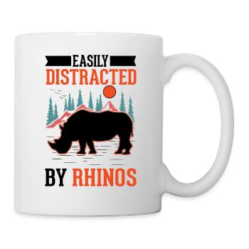 Easily distracted by Rhinos Nashorn - Tasse - Weiß - Rechts