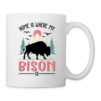 La maison est là où se trouve mon buffle - Mug blanc - blanc - Droite