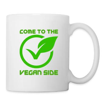 Come to the vegan side, veganuary animal rights activist - Mug - white - Right