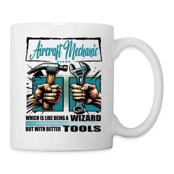 Aircraft mechanic profession saying worker - Mug - white - Right