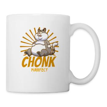 Chonk Purfect Hauskatze Miezekatze Kätzchen Katze - Tasse - Weiß - Rechts