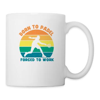 Né pour le padel forcé de travailler le padel - Mug blanc - blanc - Droite