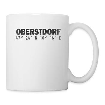 Oberstdorf Koordinaten - Tasse - Weiß - Rechts
