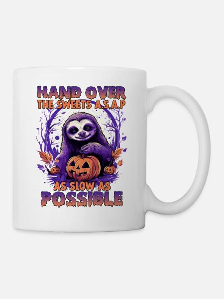 Décorations d'Halloween | Costume de paresseux - Mug blanc - blanc