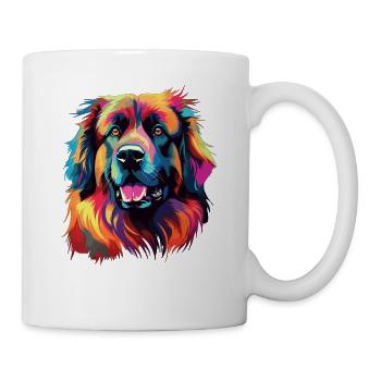 Aquarelle colorée Leonberg - Mug blanc - blanc - Droite