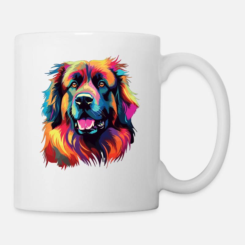 Wasserfarben Farbenfroher Leonberger - Tasse - Weiß