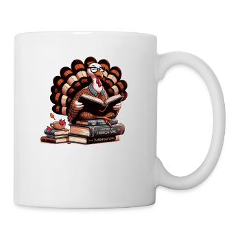 Thanksgiving Reading Turkey Booklover Book - Mug - white - Right
