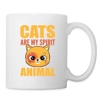 Cats Are My Spirit Animal Kätzchen Hauskatze Katze - Tasse - Weiß - Rechts