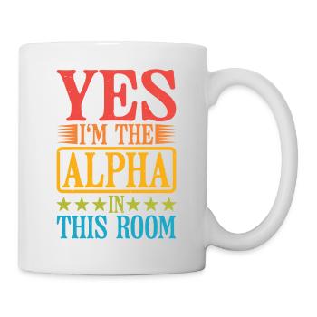 Oui, je suis l’alpha dans cette pièce 28 - Mug blanc - blanc - Droite