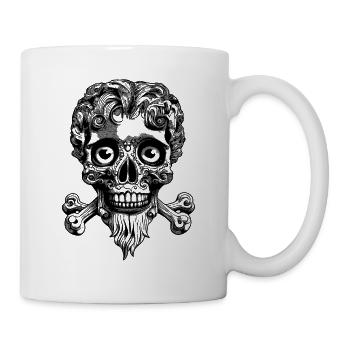 Shadowed Shirt: Einzigartiges Totenkopf-Mysterium - Tasse - Weiß - Rechts