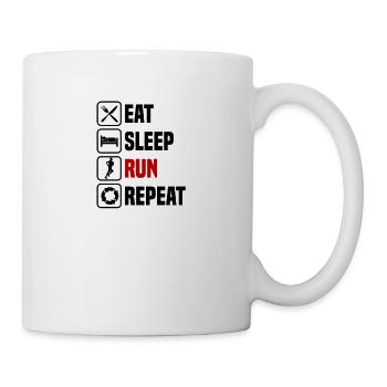 Manger, dormir, courir, répéter les joggeurs - Mug blanc - blanc - Droite