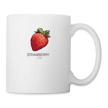 Einfache Erdbeere - Tasse - Weiß - Rechts