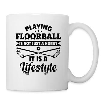 Jouer au floorball n’est pas seulement un passe-temps, c’est une vie - Mug blanc - blanc - Droite