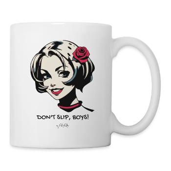 Don't Slip Guys – An Attractive Girl - Mug - white - Right