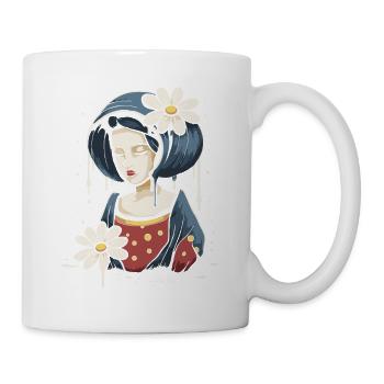 Woman with daisy flowers - Mug - white - Right