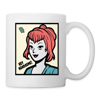 Hé, jolie ! dit une charmante dame - Mug blanc - blanc - Droite