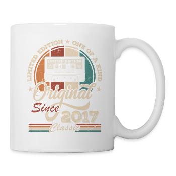 Originelles Retro-Geburtstagsgeschenk für Born in 2017 - Tasse - Weiß - Rechts