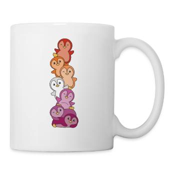 Lesbian Flag Pride LGBTQ Cute Penguin - Mug - white - Right