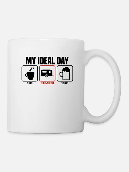 Mein perfekter Tag Camping Camper - Tasse - Weiß