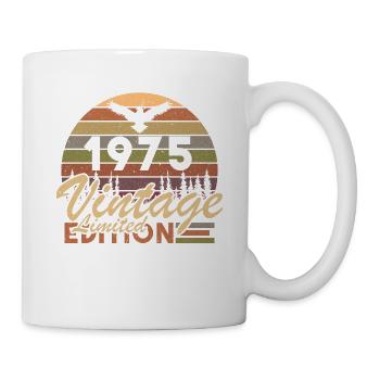 Jahrgang 1975 geboren Vintage Geburtstag Retro - Tasse - Weiß - Rechts