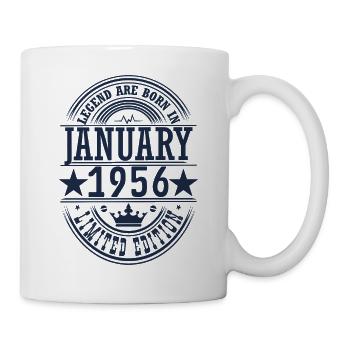 Januar 1956, Geburtstag Januar 1956, Januar - Tasse - Weiß - Rechts