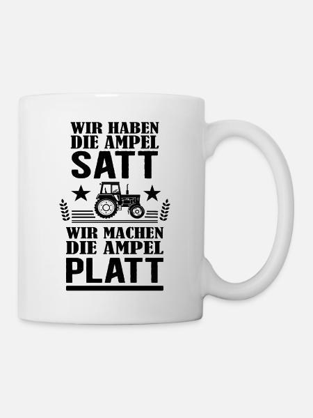 Bauern und Landwirte Demo gegen die Ampel Protest - Tasse - Weiß