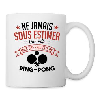 Une Fille Et joueur de ping-pong - Mug blanc - blanc - Droite