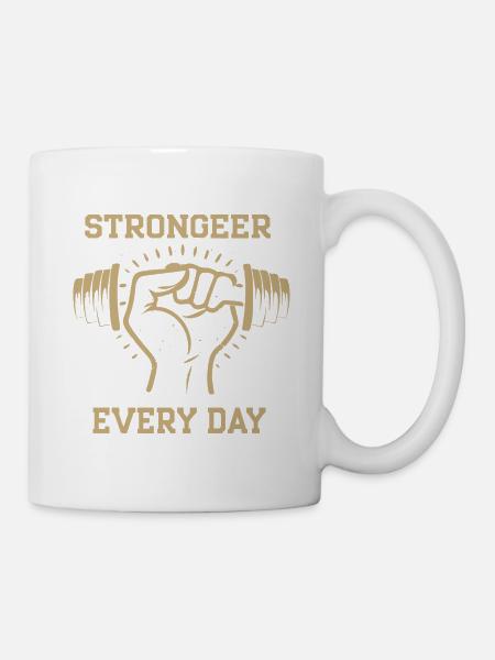 FITNESSSTUDIO JEDEN TAG - Tasse - Weiß