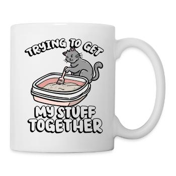 Trying To Get My Stuff Together Funny Kitten - Mug - white - Right
