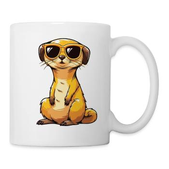 Erdmännchen Mit Sonnenbrille Meerkat - Tasse - Weiß - Rechts