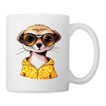 Erdmännchen Mit Sonnenbrille Meerkat - Tasse - Weiß - Rechts