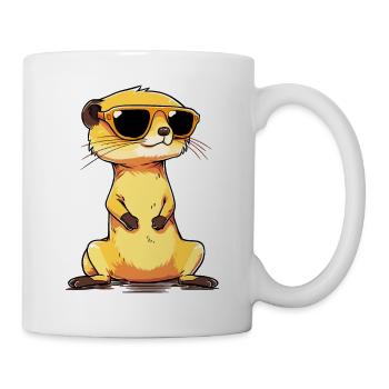Erdmännchen Mit Sonnenbrille Meerkat - Tasse - Weiß - Rechts