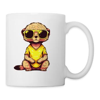 Erdmännchen Mit Sonnenbrille Meerkat - Tasse - Weiß - Rechts