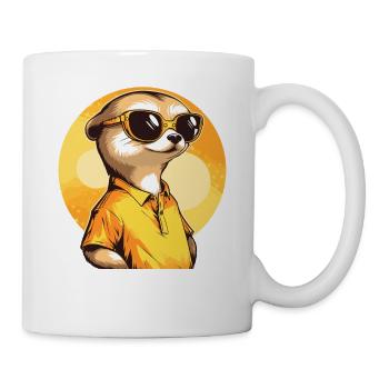 Erdmännchen Mit Sonnenbrille Meerkat - Tasse - Weiß - Rechts