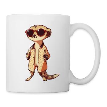 Erdmännchen Mit Sonnenbrille Meerkat - Tasse - Weiß - Rechts