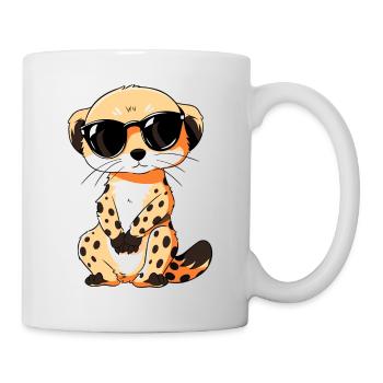Erdmännchen Mit Sonnenbrille Meerkat - Tasse - Weiß - Rechts