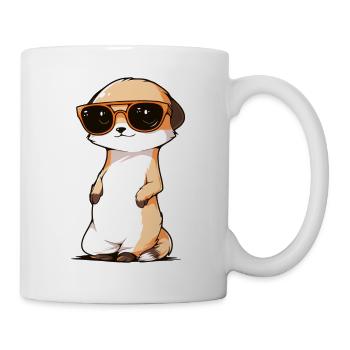 Erdmännchen Mit Sonnenbrille Meerkat - Tasse - Weiß - Rechts