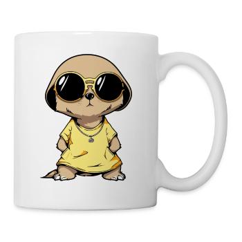 Erdmännchen Mit Sonnenbrille Meerkat - Tasse - Weiß - Rechts