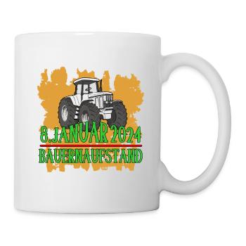 8 Januar 2024 Bauern Großdemo Berlin Deutschland - Tasse - Weiß - Rechts