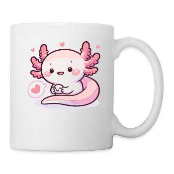 Cute Axolotl with Heart Axolotls - Mug - white - Right