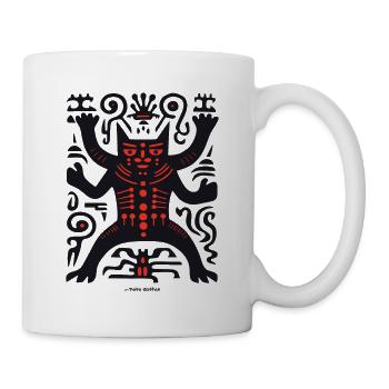Abstrakte Kunst eines okkulten schwarzen Katers - Tasse - Weiß - Rechts