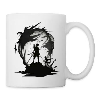 Portal of the Warriors: Anime Silhouettes Ready for Battle - Mug - white - Right