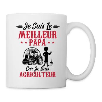 Ich bin der beste Vater, weil ich Landwirt bin - Tasse - Weiß - Rechts