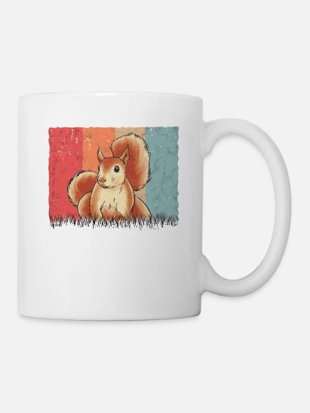 Eichhörnchen Retro Squirrel - Tasse - Weiß