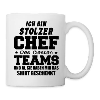 Stolzer Chef Des Besten Teams Shirt Geschenkt Fun - Tasse - Weiß - Rechts