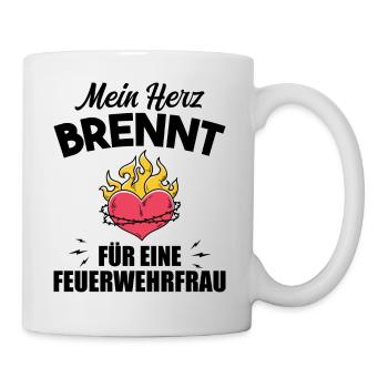Mein Herz brennt für eine Feuerwehrfrau - Tasse - Weiß - Rechts