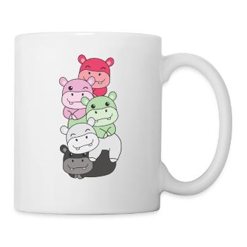 recipromantic Flag Pride LGBTQ süße Hippo - Tasse - Weiß - Rechts