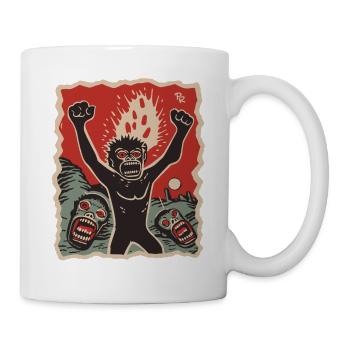 Prähistorische Primaten und Armageddon - Tasse - Weiß - Rechts