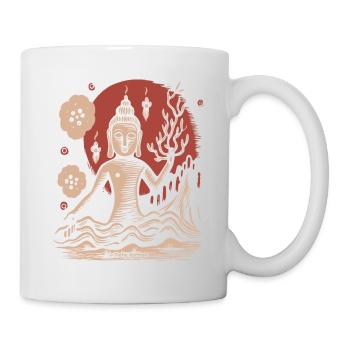 Tree of Life and Meditating Buddha - Mug - white - Right
