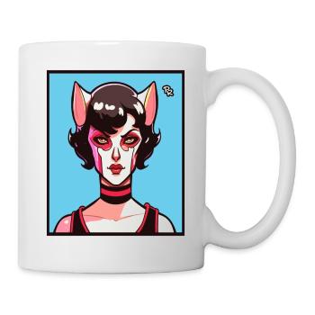 Anime Manga Woman with Cats Girl Ears - Mug - white - Right